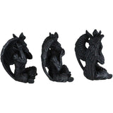 4" Sitting Baphomet Statue Set - See, Hear, Speak No Evil (Set of 3) - Magick Magick.com