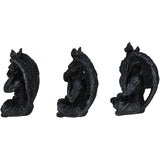 4" Sitting Baphomet Statue Set - See, Hear, Speak No Evil (Set of 3) - Magick Magick.com