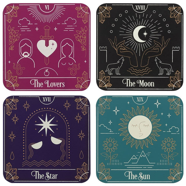4" Tarot Card Coaster Set (4 Piece Set) - Magick Magick.com