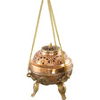 4" Traditional Copper Hanging Brass Incense Burner - Magick Magick.com