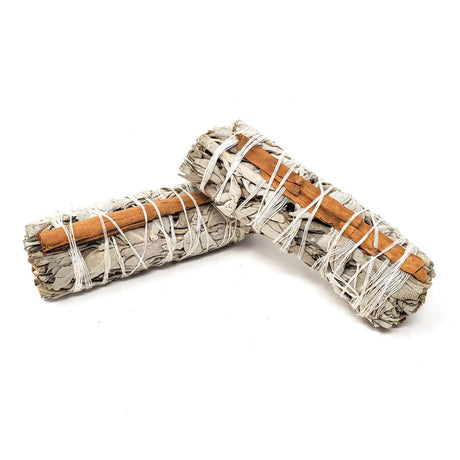 4" White Sage & Cinnamon Stick Smudge Stick - Magick Magick.com