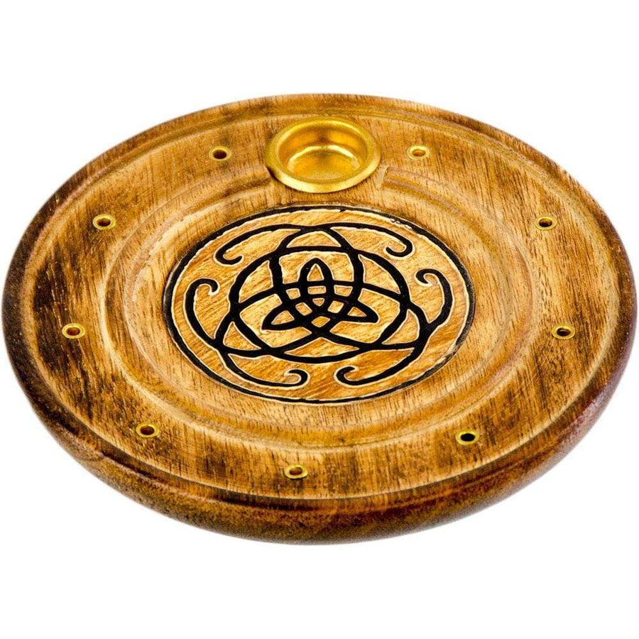 4" Wood Round Cone Burner - Celtic - Magick Magick.com