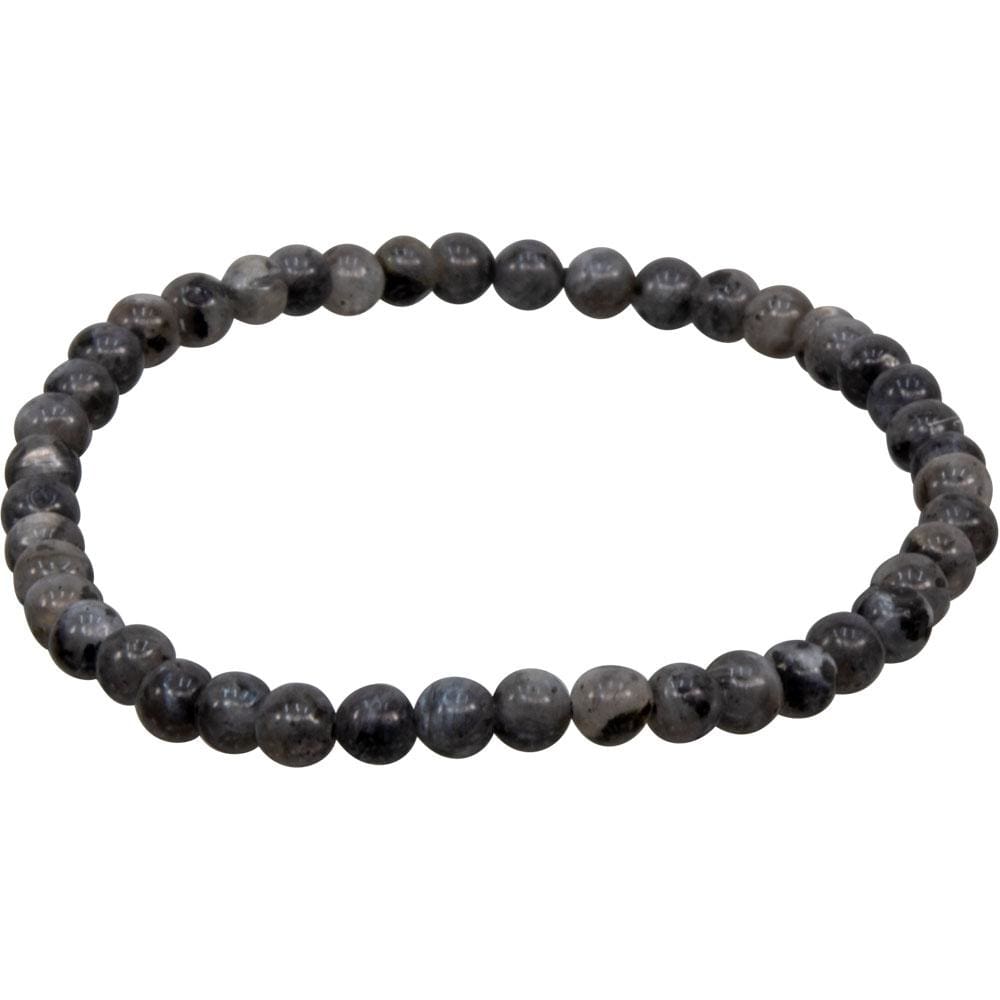 4 mm Elastic Bracelet Round Beads - Black Labradorite - Magick Magick.com
