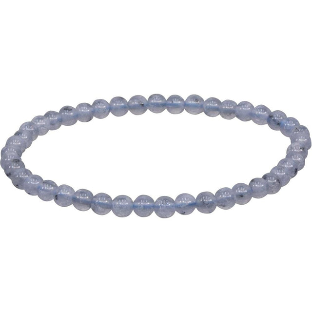 4 mm Elastic Bracelet Round Beads - Blue Lace Agate - Magick Magick.com