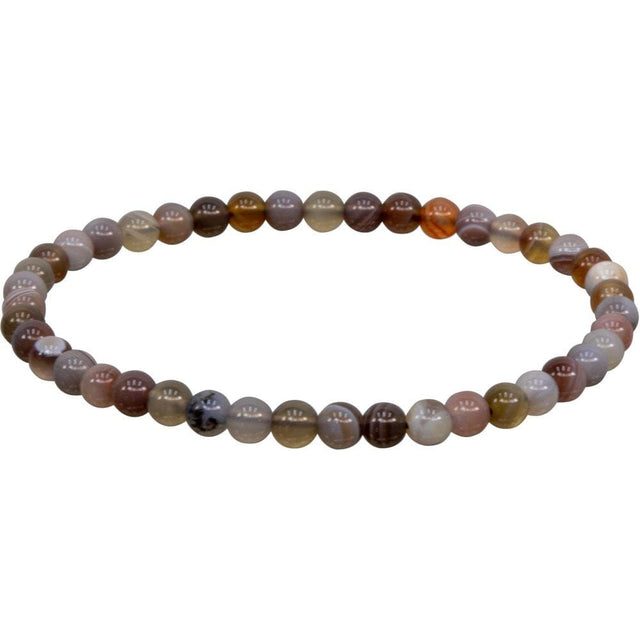 4 mm Elastic Bracelet Round Beads - Botswana Agate - Magick Magick.com