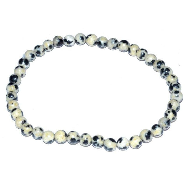 4 mm Elastic Bracelet Round Beads - Dalmation - Magick Magick.com