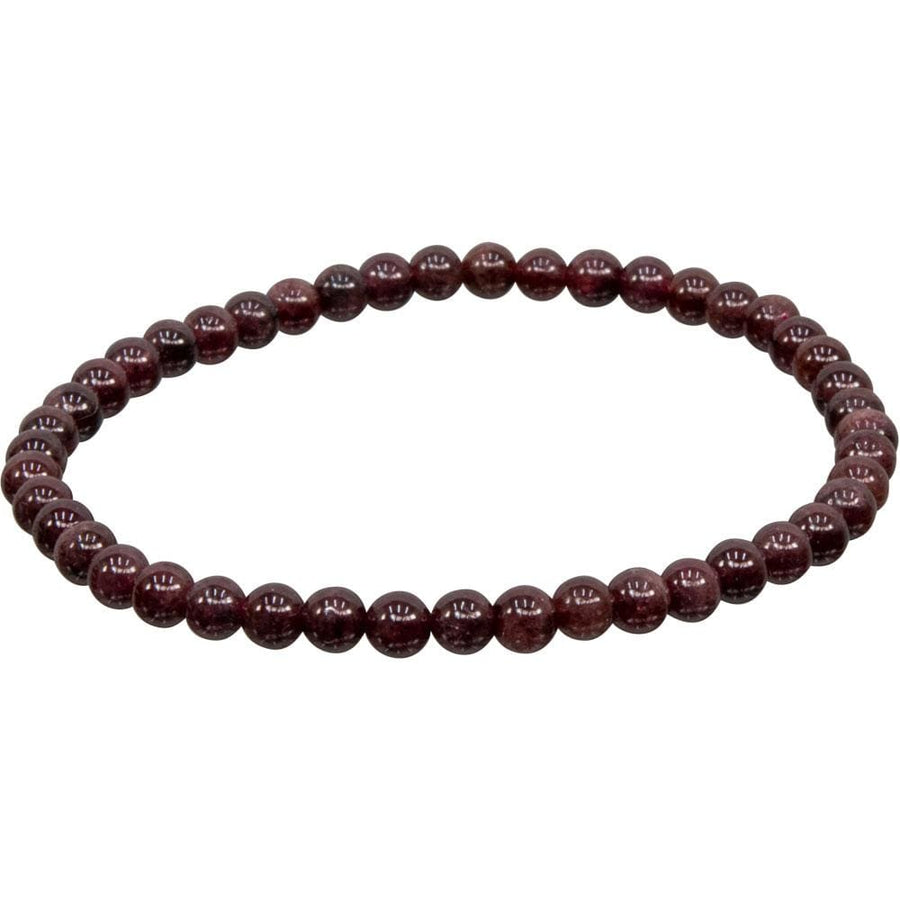4 mm Elastic Bracelet Round Beads - Garnet - Magick Magick.com