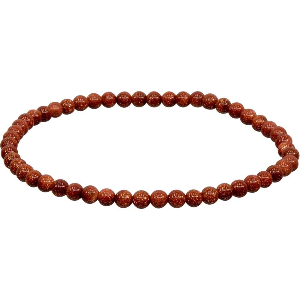 4 mm Elastic Bracelet Round Beads - Goldstone - Magick Magick.com