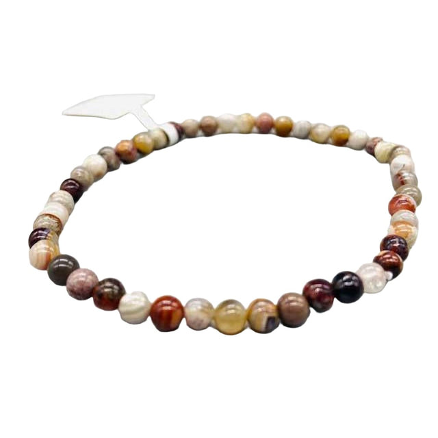 4 mm Elastic Bracelet Round Beads - Laguna Lace Agate - Magick Magick.com