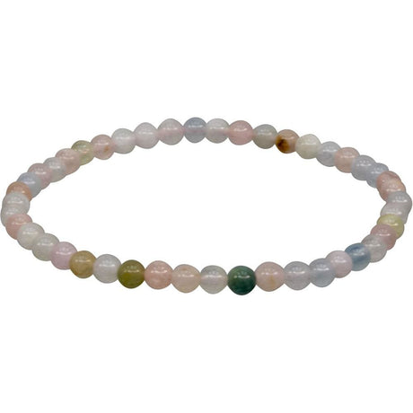 4 mm Elastic Bracelet Round Beads - Morganite - Magick Magick.com
