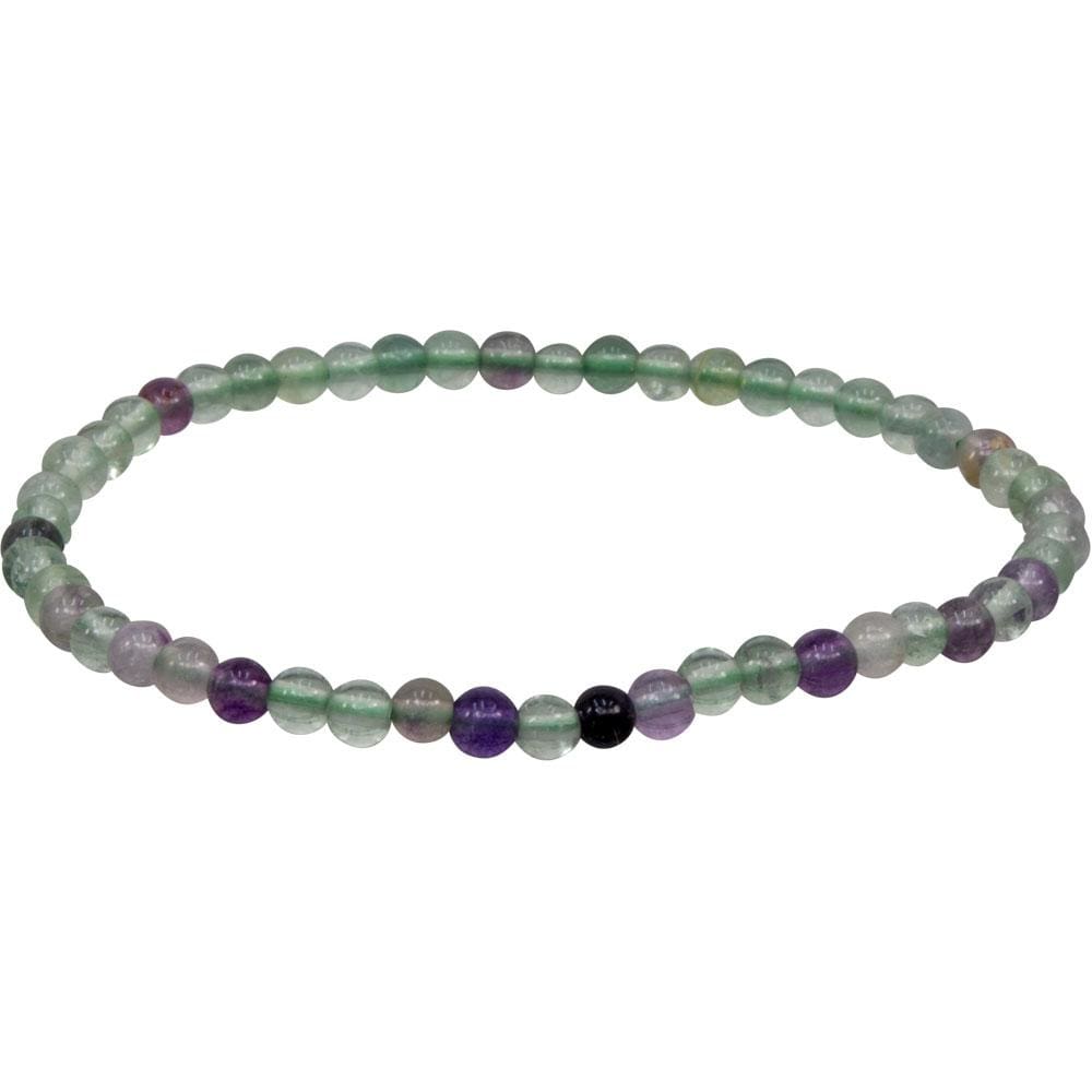 4 mm Elastic Bracelet Round Beads - Rainbow Fluorite - Magick Magick.com