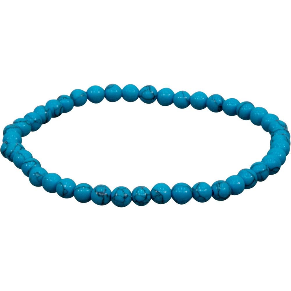 4 mm Elastic Bracelet Round Beads - Reconstituted Turquoise - Magick Magick.com