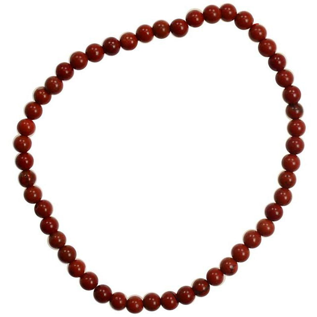 4 mm Elastic Bracelet Round Beads - Red Jasper - Magick Magick.com