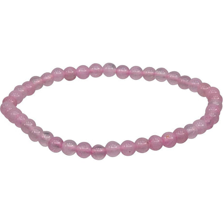 4 mm Elastic Bracelet Round Beads - Rose Quartz - Magick Magick.com