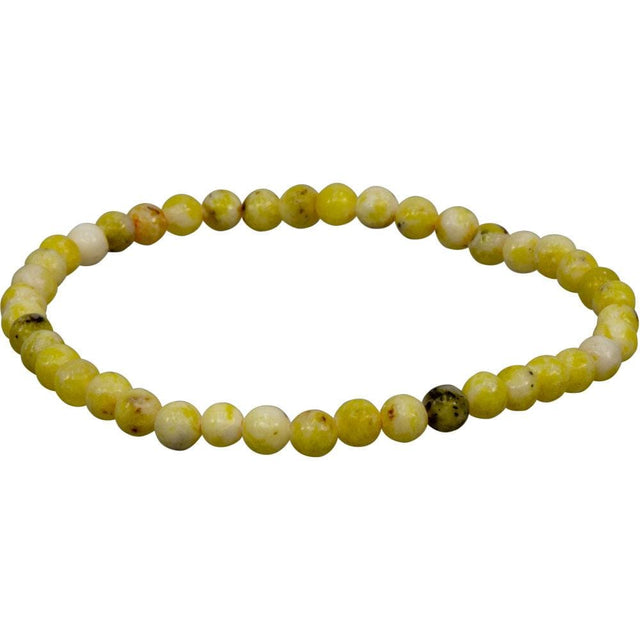 4 mm Elastic Bracelet Round Beads - Serpentine (Yellow Turquoise) - Magick Magick.com