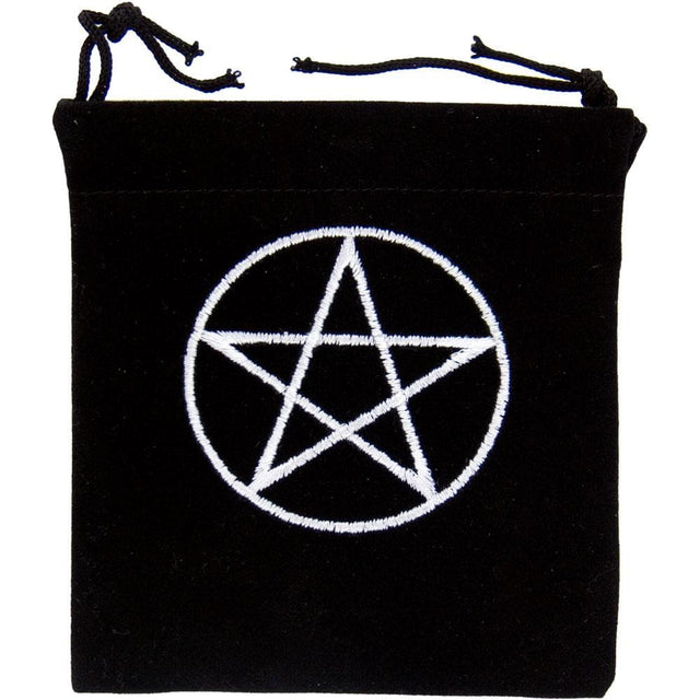 4" x 4" Embroidered Unlined Velvet Bag - Pentacle - Magick Magick.com