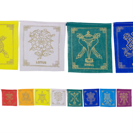 42" Tibetan Prayer Flags - 8 Auspicious Symbols - Magick Magick.com