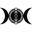 44" Wall Decal - Triple Moon with Moon Phases - Magick Magick.com