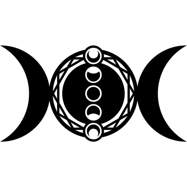 44" Wall Decal - Triple Moon with Moon Phases - Magick Magick.com