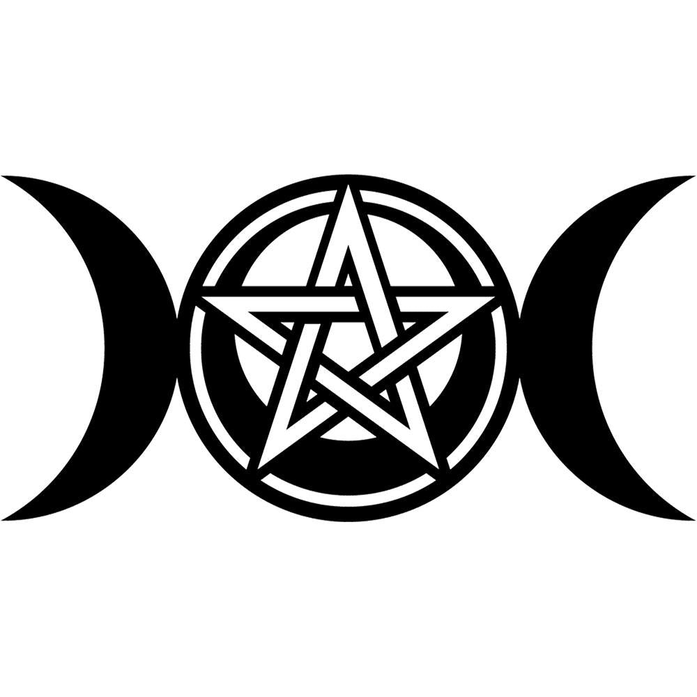 44" Wall Decal - Triple Moon with Pentacle - Magick Magick.com
