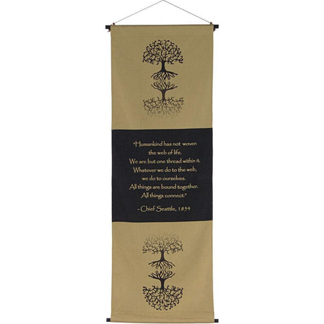 48" Cotton Inspirational Banner - The Web of Life - Magick Magick.com