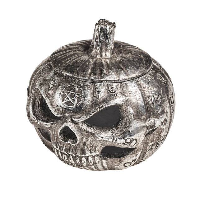 4.2" Pumpkin Skull Pot - Magick Magick.com