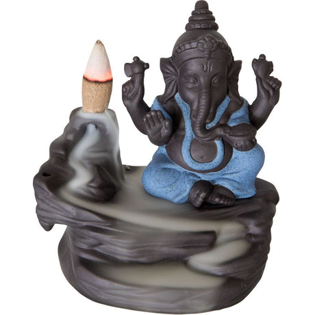 4.25" Ceramic Backflow Incense Burner - Ganesha - Magick Magick.com