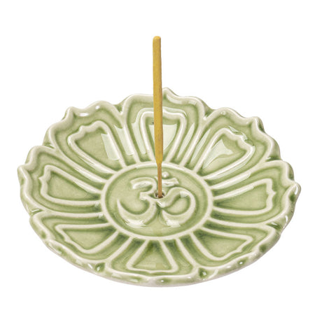 4.25" Ceramic Stick Incense Holder - Lotus - Magick Magick.com