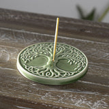 4.25" Ceramic Stick Incense Holder - Tree of Life - Magick Magick.com