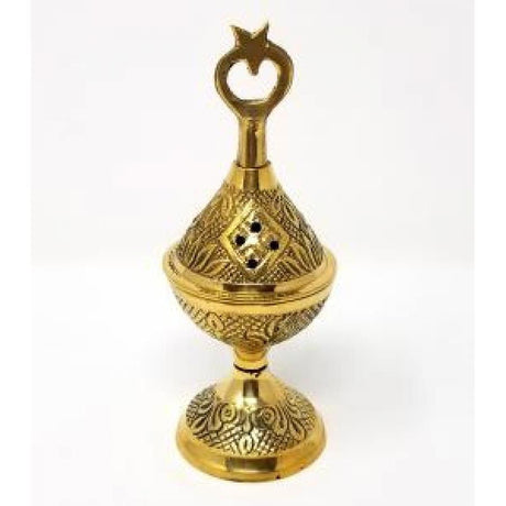 4.5" Carved Brass Burner - Magick Magick.com