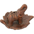 4.5" Ceramic Terra Cotta Incense Holder - Elephant - Magick Magick.com