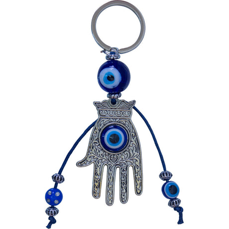 4.5" Evil Eye Talisman Key Ring - Fatima Hand with Tassels - Magick Magick.com