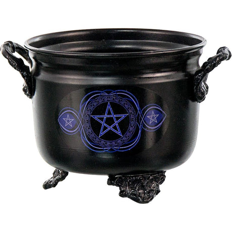 4.5" Metal Cauldron - Print Pentacle - Magick Magick.com