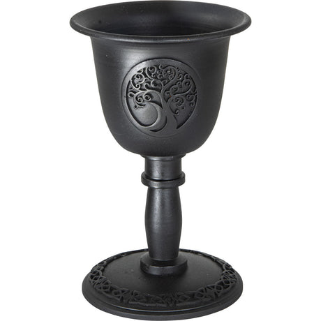 4.5" Metal Chalice Taper Candle Holder - Tree of Life - Magick Magick.com