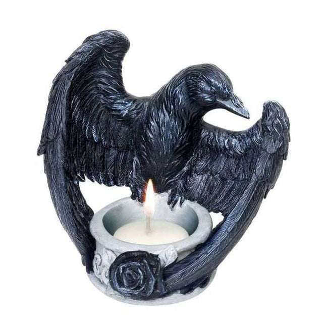 4.5" Poe's Raven Tealight Candle Holder - Magick Magick.com