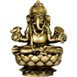 4.5" Polyresin Feng Shui Figurines - Sitting Ganesha - Gold - Magick Magick.com