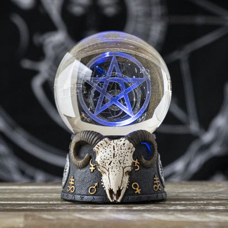 4.5" Sigil of Baphomet LED Ball - Magick Magick.com