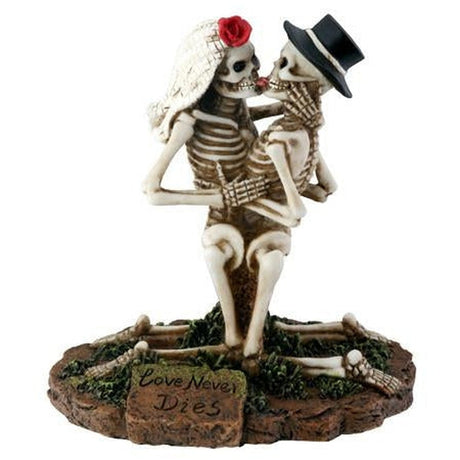 4.5" Skeleton Statue - Love Never Dies Kissing - Magick Magick.com