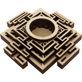 4.5" Wooden Sphere Stand with LED - Sri Yantra - Magick Magick.com