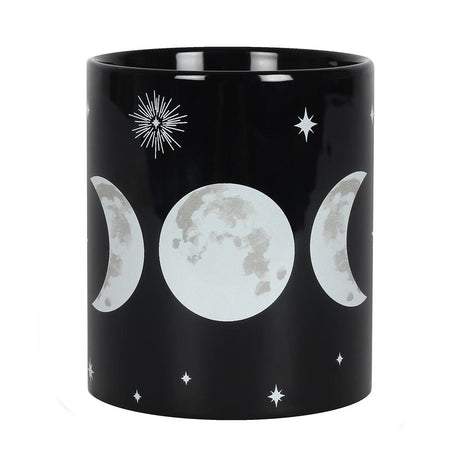 4.75" Ceramic Mug - Triple Moon Black - Magick Magick.com