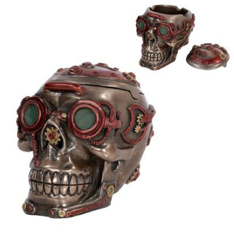 4.75" Steampunk Skull Display Box - Magick Magick.com