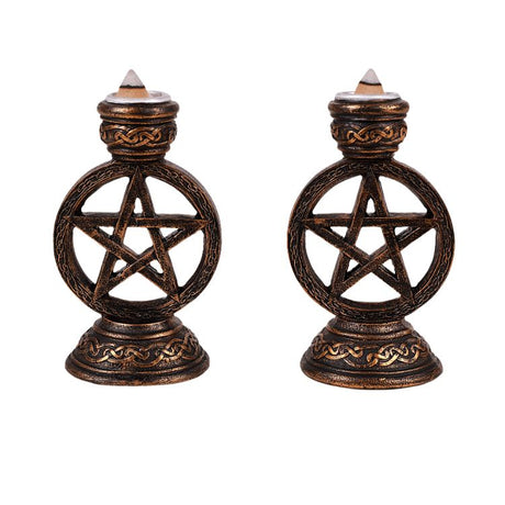 4.75" Wiccan Pentagram Candle or Cone Holder (Set of 2) - Magick Magick.com