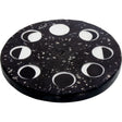 4.75" Wood Incense Holder with Glass Mosaic - Moon Phases - Magick Magick.com