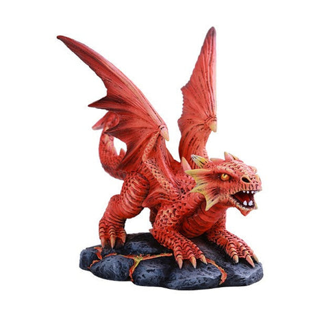 5" Anne Stokes Dragon Statue - Fire Dragon Wyrmling - Magick Magick.com