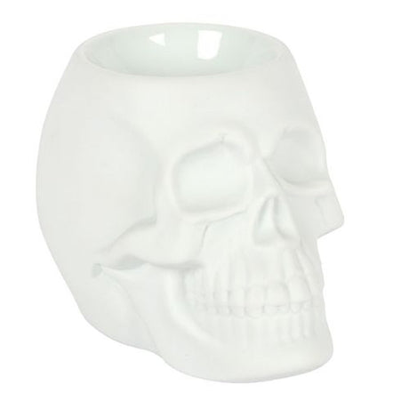 5" Ceramic Oil Burner - White Skull - Magick Magick.com