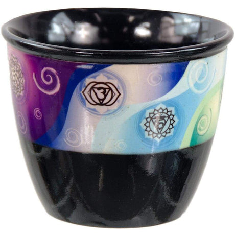 5" Ceramic Smudge Pot - Chakras - Magick Magick.com