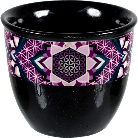 5" Ceramic Smudge Pot - Flower of Life - Magick Magick.com