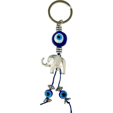 5" Evil Eye Talisman Key Ring - Lucky Elephant - Magick Magick.com