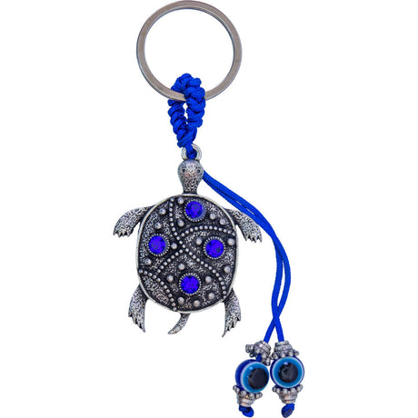 5" Evil Eye Talisman Key Ring - Turtle with Gems - Magick Magick.com
