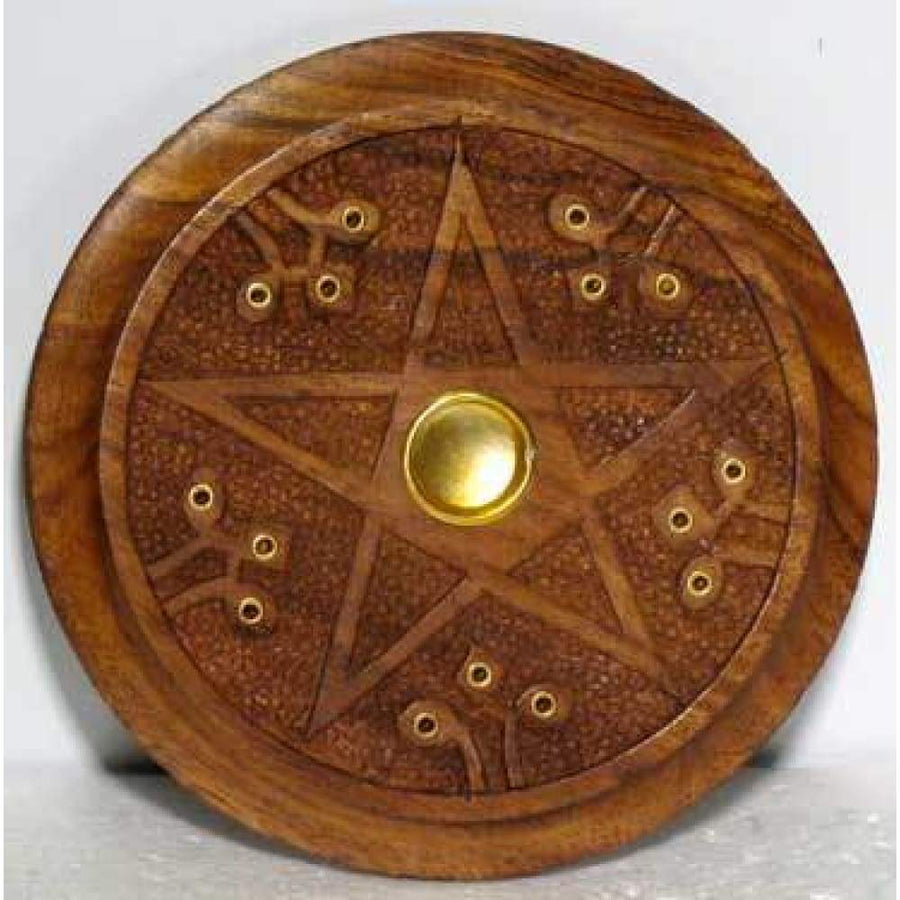 5" Pentagram Wood Incense Burner - Magick Magick.com
